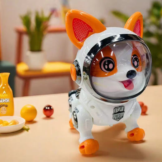 Garle Children's Intelligenter Maschinenhund Spielzeughund kann laufen und lernen, Corgi Space Dog singt und tanzmaschinen Aufnahme Upgrade-Version Hunde-Grey-Grey zu sprechen