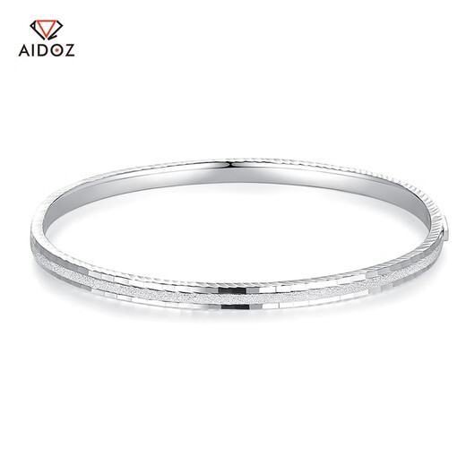 Aido Diamond pt950 platinum bracelet for women, platinum concubine bracelet, oval semi-solid bracelet, gift for wife, inner diameter 60mm, weight 13.54 grams, about 4.0mm thick + double sand