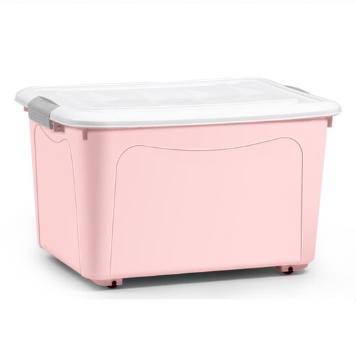 Chenzhi Shangpin Plastic Storage Box Extra Large Toy Storage Box Extra Large Capacity Dormitory Quilt Clothes Storage Box Wholesale Pink 71*51*42cm (300# Six Wheels 135#)