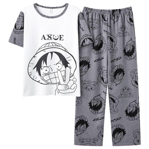Adolescentes pijama de 12-15 años hombres adolescentes de verano pijamas hombres delgados pantalones largos de manga corta dibujos animados grasos grandes de 12-13-15 años