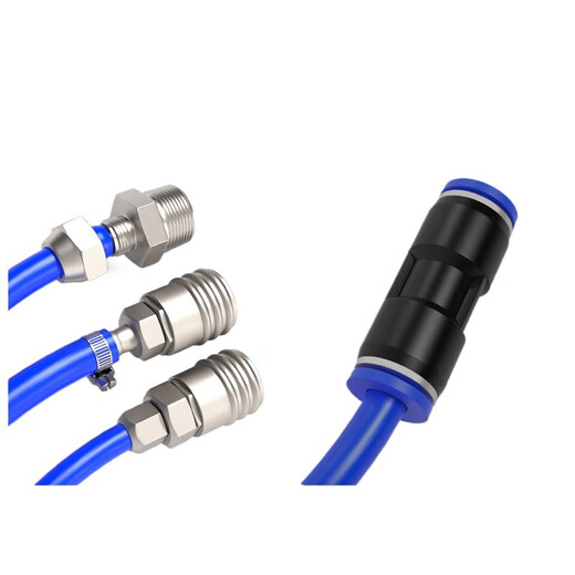 Customized PU yarn clip spring trachea hose pneumatic high pressure telescopic spiral tube air compressor air pump explosion-proof inflatable tube wholesale red - yarn clip spring tube 8 5 6 meters pressure resistant 15 kg