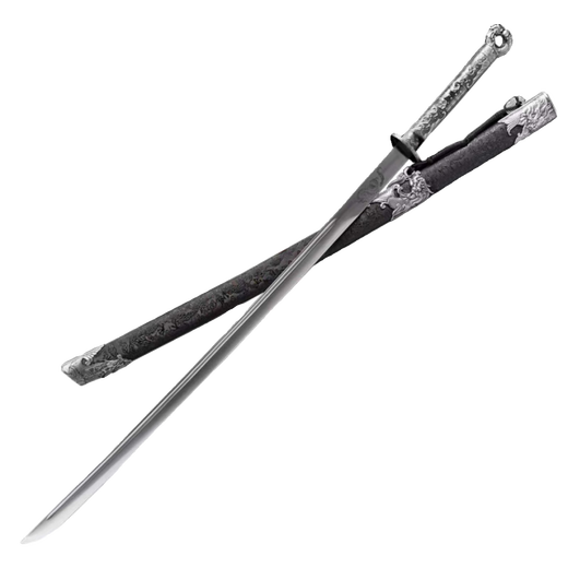 Miao Dao Real Sword Chinese Qi Family Dao Longquan Sword High Manganese i-Steel One-piece Sword Dual Static Model Unedged Red 60 Above x 80cm