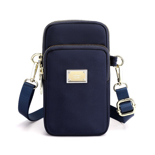 Kangaroo mobile phone bag for women 2025 Chinese Valentine's Day cross-body mobile phone bag halter neck wrist arm bag sports men's mini small bag trend dark blue