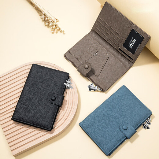 VANLEMN Denmark anti-theft brush study abroad travel passport bag multi-functional storage document bag passport holder female card bag green
