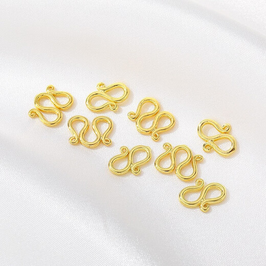 Fat Donglai's same style 18K gold necklace buckle connector gold buckle gold-covered connecting buckle bracelet buckle with hook S buckle 5*10mm