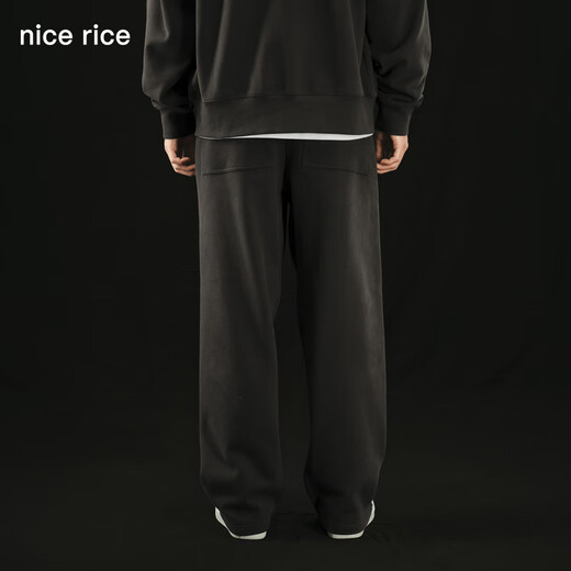 nice rice好饭 r.系列500G全棉直筒休闲卫裤[商场同款]NCQ12027 深灰色（500G） S