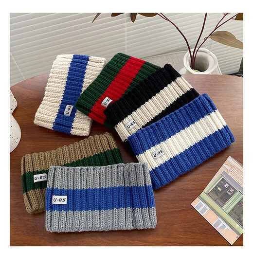 Jincheng Wool Knitted Letter Headband New Sports Bandana Baotou Fashion Simple Versatile Hair Accessories Women H490 White Blue