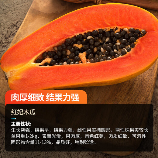 Nongzhi Hongfei Papaya Seeds are red-fleshed fruits grown in the south. Nongyou Hongfei Papaya Seeds 5g/red heart