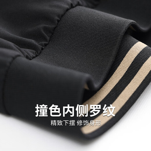 Dances with Wolves Exquisite Lining Baseball Collar Jacket Men's 2025 Autumn New Solid Color Casual All-match Flight Jacket 1019 Black 001 L (175)