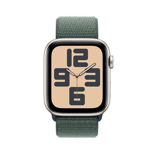 Apple/苹果 Watch SE 智能手表GPS款44毫米星光色铝金属表壳湖绿色回环式运动表带MXFG3CH/B