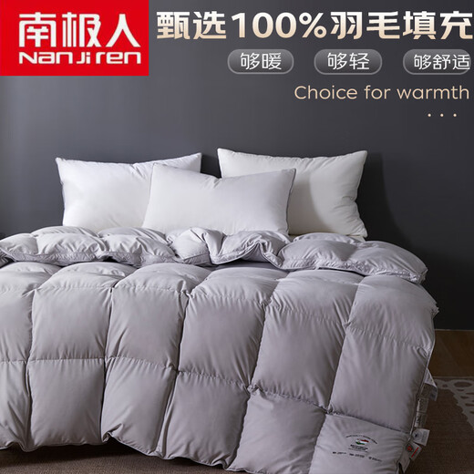Antarctic down quilt Northeast white goose velvet winter quilt thickened warm down winter quilt core single person without odor and no running down winter feather quilt - gray diamond-proof velvet fabric 200*230cm double thickened 6 Jin [Jin equals 0.5 kg]