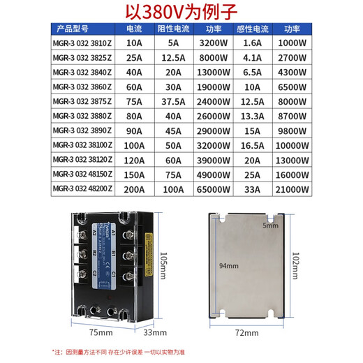 XMSJMGR-3032JGXSSR美格尔三相固态继电器直流交流3840Z256080A MGR-3 032 3880Z 80A