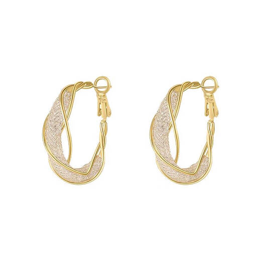 MHFDO earrings 18k gold 18K gold temperament large hoop earrings earrings earrings earrings earrings women's accessories 1 6 geometric earrings