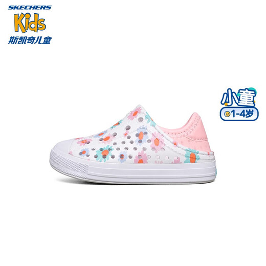 Skechers Skechers children's shoes female baby toddler shoes summer toddler sandals breathable children's hole-in-the-wall shoes 302114N 23