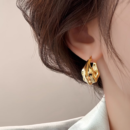 Idel's light luxury high-end pendant earrings women's niche unique metal earrings 2025 new earrings birthday gift E3672 Japanese and Korean metal earrings