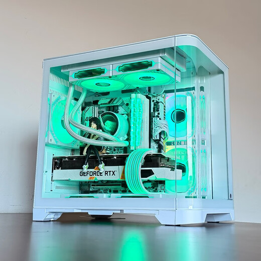 玩嘉天幕白色MINI曲面玻璃海景房电脑机箱台式机MATX240/360水冷 天幕MINI白（支持MATX/240水冷/32显卡
