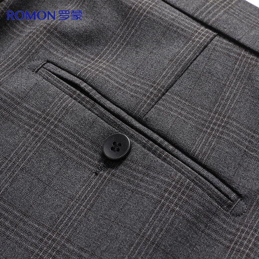 Romon suit men's double-breasted casual business retro men's suit jacket slim wedding groom's dress for men