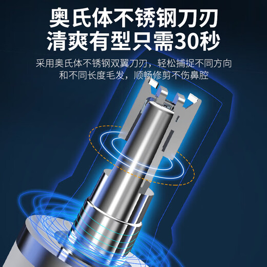 Hot-selling electric nose hair trimmer for men, rechargeable nostril cleaning and nose hair removal scissors for women, shaving and removing nose hair, eyebrow trimming and beard tool, white rechargeable model, dual-core movement, 60 days of battery life