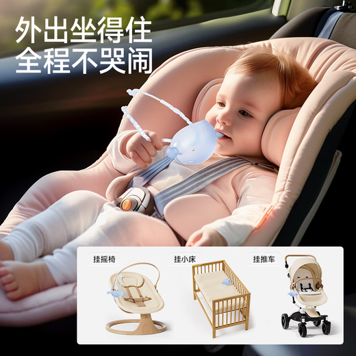 IKV Baby Teething Gum Small Mushroom 3-6 Months Anti-Eating Hand and Teeth Chewing Gum to Soothe Baby During the Oral Period Spaceship Cross-Handle Mushroom Teething Gum - Blue