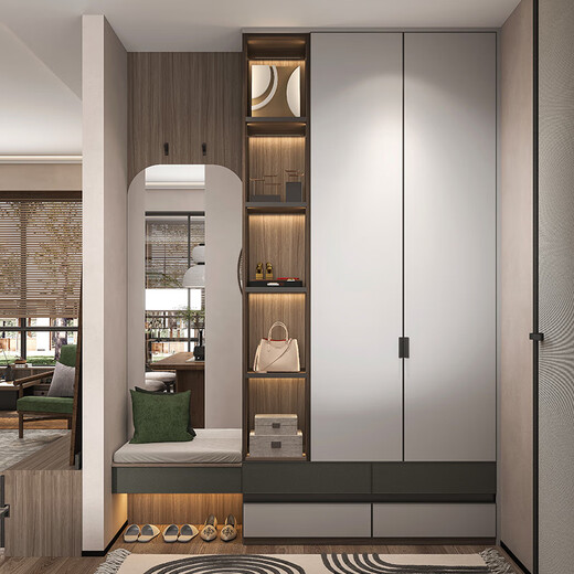 Sophia wardrobe whole house customization modern simple bedroom furniture integrated large wardrobe TV cabinet combination entry shoe cabinet 22 whole house package price