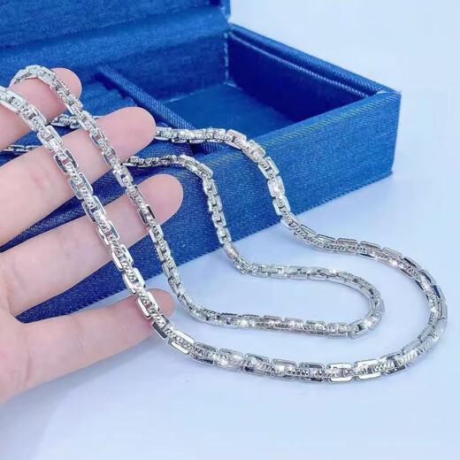 DL 1998 platinum necklace men's platinum square card base PT950 domineering thick boss bag silver chain car flower element platinum gold car flower, card thickness 5.5, 62 cm, 9 L