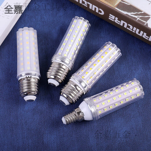 Jie Yintong energy-saving light bulb, ultra-bright LED light bulb, corn lamp energy-saving lamp, household living room lamp, bedroom lamp, white light, warm light, three colors, 16-watt white light, 5 pieces, E27 large screw mouth (ordinary household use)