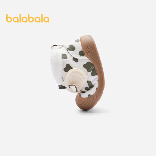 Balabala baby toddler shoes for boys and girls plus velvet thick boots 2024 autumn and winter high top shoes 208424144106