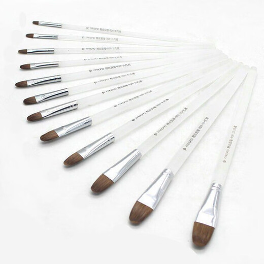 单支86狼毫水粉画笔梵高透明磨砂杆水粉水彩画笔丙烯油画笔 826黄杆画笔【单6号】5支