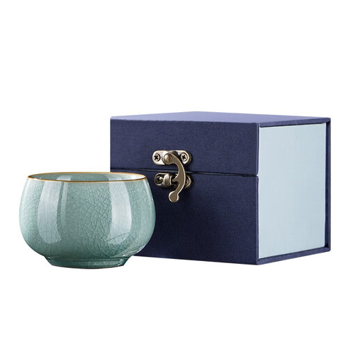 Eight Thousand Lines Tea Cup High-end Master Cup Ceramic Kung Fu Tea Cup Ru Kiln Open Slice Built Office Home Single Person Tea Cup