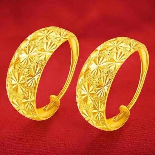 Gold earrings 9 transfer beads for women, gold-plated earrings, starry sand gold earrings as a gift for your girlfriend, gold lucky bead earrings