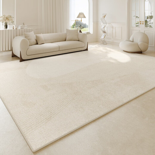 Clcey Teppich Wohnzimmer 2024 neuer Cream-Stil-Sofa Teppich kostenlos waschbar und kann Schlafzimmer leichter Luxus großer Bereich Jihe-15938 180*280 cm (geeignet für 3 Personen oder L-förmige Sofas)