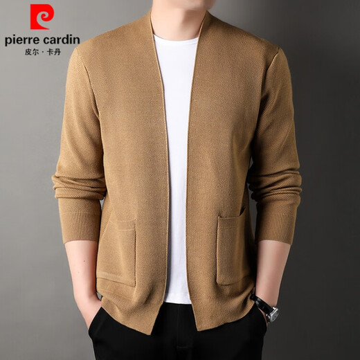 Pierre Cardin Wolle Strickjacke Pullover Herbst Herbst neue gestrickte Pullover Solid Color Jacket Business Comfort Trendy Top Herren grau 165