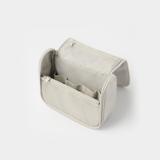MUJI (MUJI) polyester fiber hanging face wash box Makeup bag travel portable wash bag Beige width 16*long 19*thickness 6cm