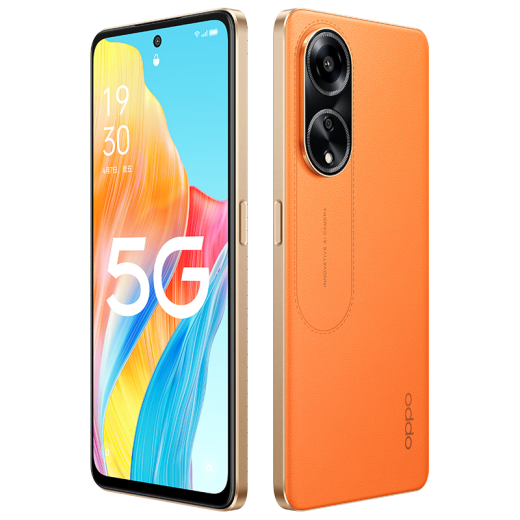 OPPO A1 5G Teléfono móvil con gran memoria y duración de la batería larga 120Hz Qualcomm Snapdragon 695 Full NetCOM Teléfono móvil inteligente de segunda mano Chixia Orange 12GB+256GB 99 Nuevo