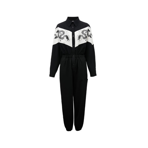 VEROMODA jumpsuit Ji Long Nian series jumpsuit long-sleeved nine-quarter pants for women 3144003 S59 black 155/60A/XS