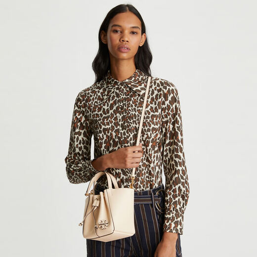 汤丽柏琦（Tory Burch）TB女士McGraw系列小号抽绳手提斜挎包单肩包奢侈品潮牌【现货】 90474-724 小号