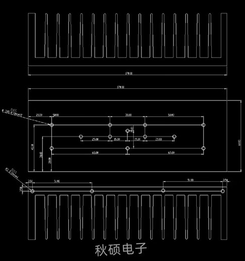 Yunqige aleación de aluminio disipador de calor DIY1875 2030 3886 Radiador dedicado Hoja de aluminio 170*45*61 mm Perfil de aluminio