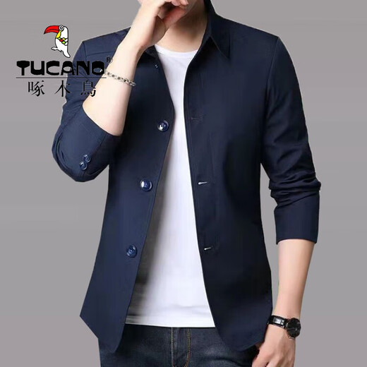 
Woodpecker (TUCANO) jacket for men's spring and autumn business casual suit for middle-aged and young people solid color lapel thin Korean style slim windbreaker jacket dark blue 1048 L