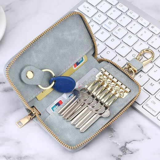 Sichuan Bu Key Bag и кошелек интегрированная, три в одном 2024 Canvas Мужчины и женские автомобильные сети ключей, когда висят талию многофункционально чернокожие [6 кнопок + 2 Положение карты + 1 контроль доступа]