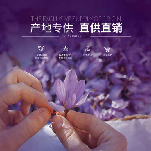 Authentic Shanghai Chongming Saffron New Flowers, Extra Saffron Fat Donglai Quality Saffron Authentic Saffron, Excellent Souvenir 1.6g