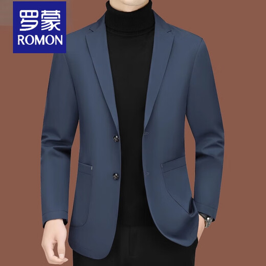 Romon Casual Suit Men 2025 Nouveau costume pour hommes Single d'âge moyen printemps et veste d'automne mince veste de combinaison de haut mince noir zj9889 l 175