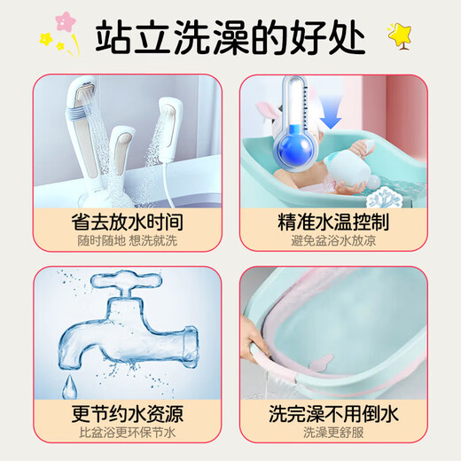 MAILE KID baby standing bath artifact newborn high-end baby shampoo stand washing butt artifact boys and girls birthday gifts