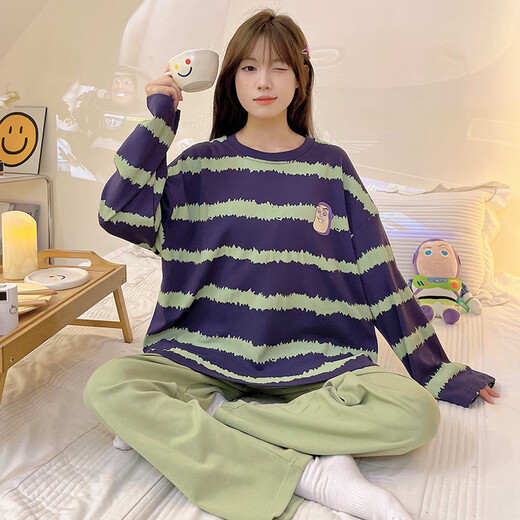 
Yalu pajamas women's 2025 new spring and autumn integrated cartoon long sleeve chest pad large size home clothing set 15567 women without breast pad M women (suggested weight 80100 Jin [Jin equals 0.5 kg])