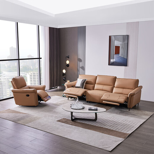 Zhihuashi First Class Zero Wall 11167 modernes Wohnzimmer Top Kuhlatten Elektrische Funktion Sofa orange eine Person - Elektrisch