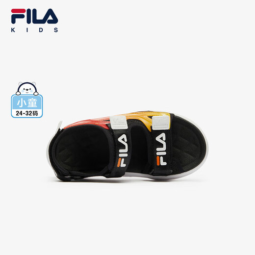 Fila Fila Children's Shoes 2024 Summer Summer Boys and Girls Children's Sandals Sandals Black/Fire Red-BF 26 Size Inner Length 16.0cm
