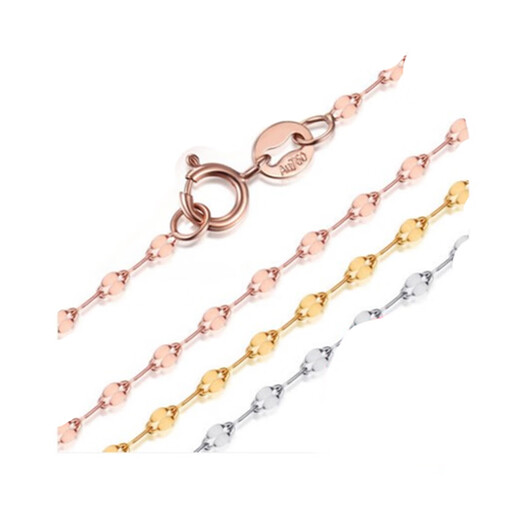 Fat Donglai's same 18K gold snake bone necklace K gold chain AU750 white gold Chopard O-shaped chain 2.0MM shiny lips chain (yellow gold) 45cm