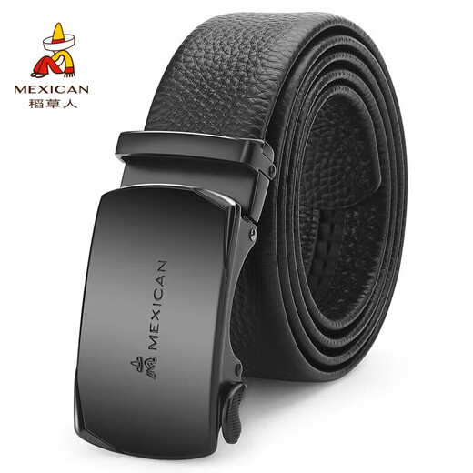 Scarecrow men's belt with automatic buckle, genuine first-layer cowhide belt, high-end gift box, birthday gift for dad, husband