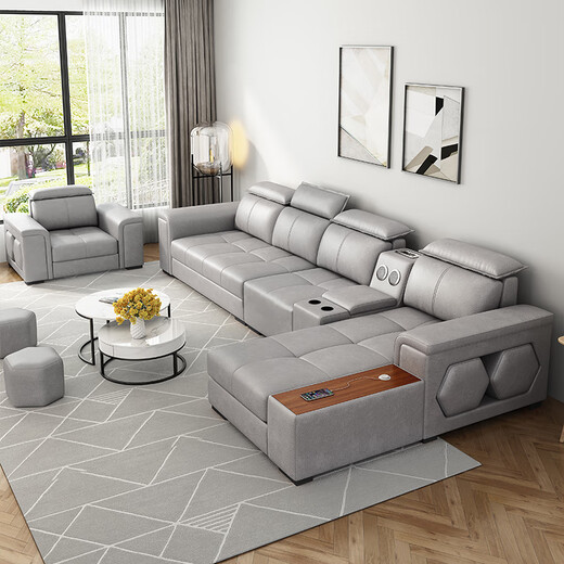 Multi-function foldable sofa bed small apartment double living room can lie down technology dual-purpose telescopic storage sitting and lying intelligent technology cloth sponge model [color notes] 2.55 meters outer diameter [Guifei sofa bed]