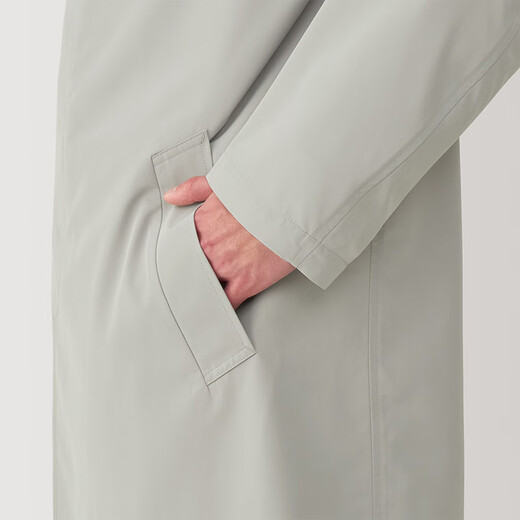 无印良品（MUJI） 男式 不易沾水 立领大衣风衣外套男中长款25年春季AD0WUC5S 淡黄色 S (165/84A)
