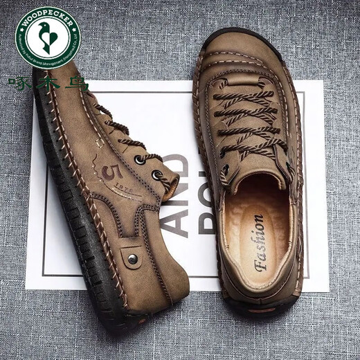 Zapatos para hombres de carpintería de carpintería 2024 Zapatos de algodón hechos a mano de otoño e invierno de cuero genuino al aire libre Suele de trabajo informal zapatos de cuero de desgaste, anti-congelado y cálido 9926 Negro 39